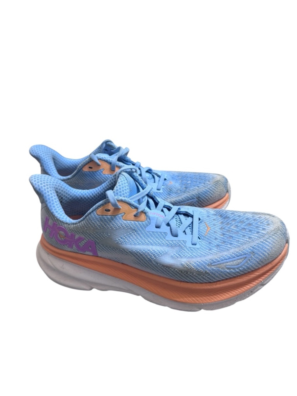 Hoka Light Blue & Peach Women's Running Sneakers